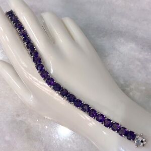 Lusaka Amethyst Sterling Silver Tennis Bracelet